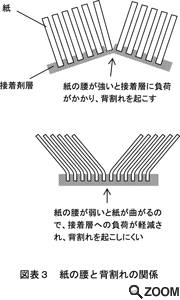 図表3 紙の腰と背割れの関係